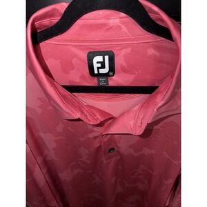 FootJoy‎ Performance Polo Shirt Mens XL Red Camo Golf Stretch Athletic FJ Logo